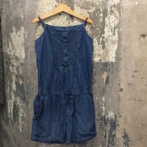 Girls 10-12 denim romper great condition